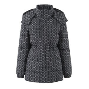 Street printed waistband hooded cotton jacket