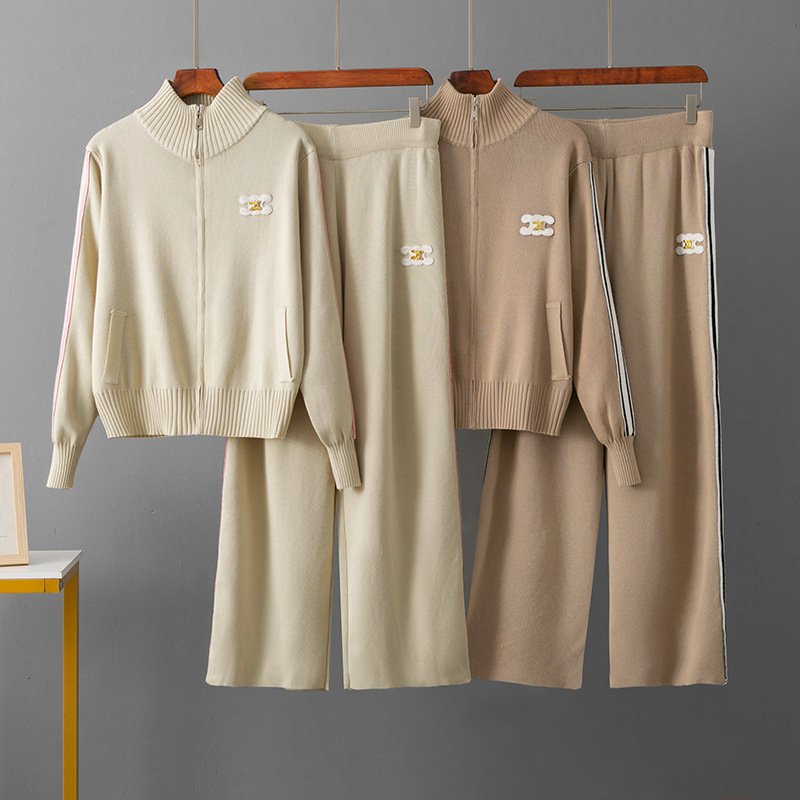 Sports suit women's zipper hoodie two-piece set