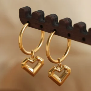 Heart Shape Lapis Lazuli Dangle Earrings