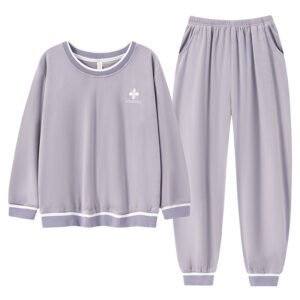 Pajama couple pullover for outerwear home suit set