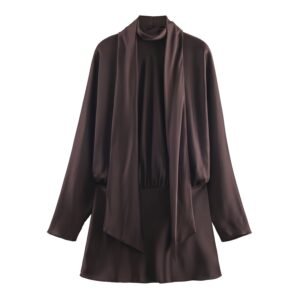 Silk scarf embellished with short dress