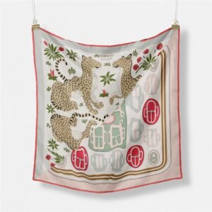 Animal Leopard Puzzle Women's Twill Silk Small Square Scarf Small Scarf Ribbon Scarf