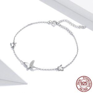 925 Silver Butterfly Dancing Bracelet for Women   ​