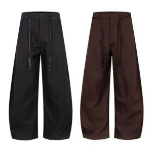 Retro Design Panelled Drawstring Suit Pants