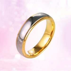 Two Color Tungsten Steel Ring Electroplating Glossy Craftsmanship Luxury Temperament Men's Fine Jewelry