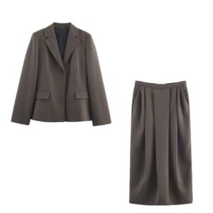 Blended suit jacket+skirt set
