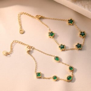 Zircon titanium steel bracelet for women niche exquisite versatile and colorfast jewelry