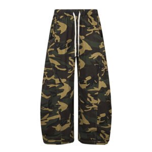 Camouflage Straight Leg Casual Pants for Women Loose Slimming Floor-Length