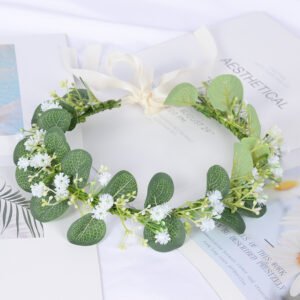 Simple and fresh headband simulation starry sky floral eucalyptus wreath girls' dance selfie accessories