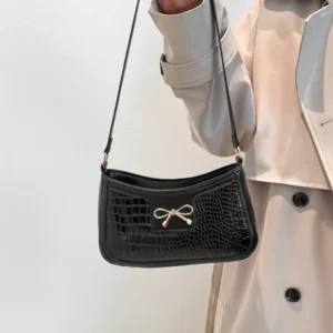 Bow PU Leather Shoulder Bag