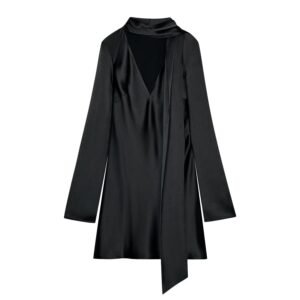 Elegant silk textured scarf dress