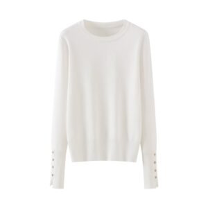 Women's Long Sleeve Round Neck Knit Sweater Casual Fashion Top