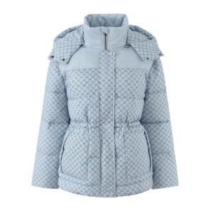 Street letter printed hooded cotton jacket