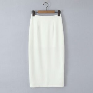 Medium to long slim fit split hip skirt, half length skirt
