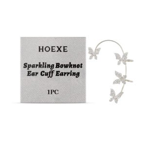Hoexe Shiny Bow Ear Clip Diamond-Encrusting Butterfly Niche Ear Clip Fashion Everything Temperament No Piercing Ear Clip