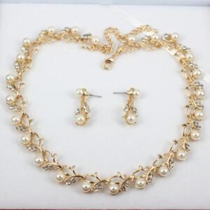 Pearl necklace earring jewelry set