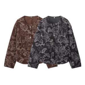 Quilted embroidered cotton jacket